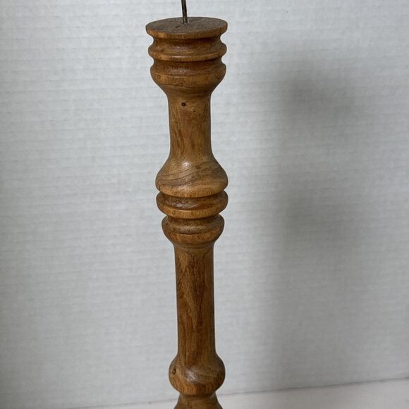 Vintage Handmade Wooden Spindle Candle Holders - Picture 7 of 10